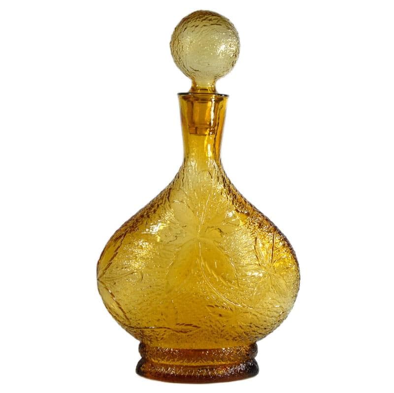 Amber Decorative Bottle/Carafe, Empoli, Italy, 1960s - 8356