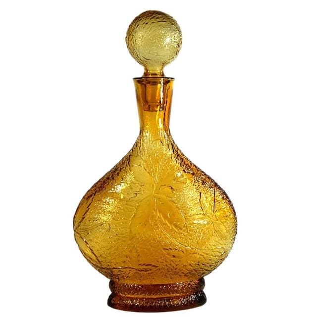 Amber Decorative Bottle/Carafe, Empoli, Italy, 1960s - DIMENSION