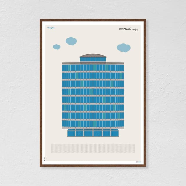 Plakat Okrąglak / Poznań 50x70 cm, aut. K. Jasińska, GRA-FIKA - WYMIARY