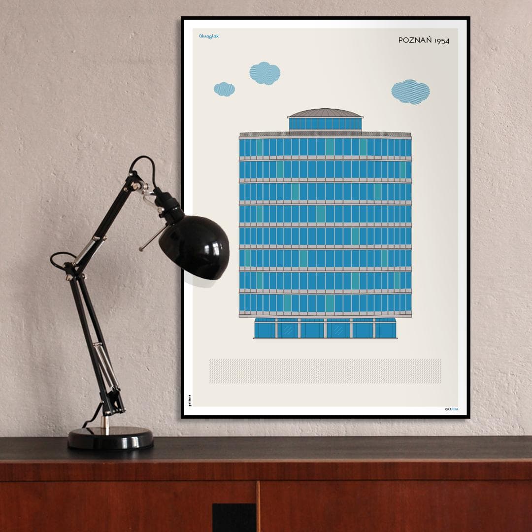 Plakat Okrąglak / Poznań 50x70 cm, aut. K. Jasińska, GRA-FIKA - 123620