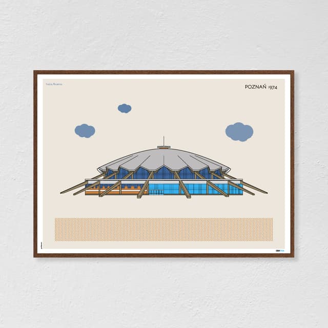 Plakat hala Arena / Poznań 70x50 cm, aut. K. Jasińska, GRA-FIKA - WYMIARY