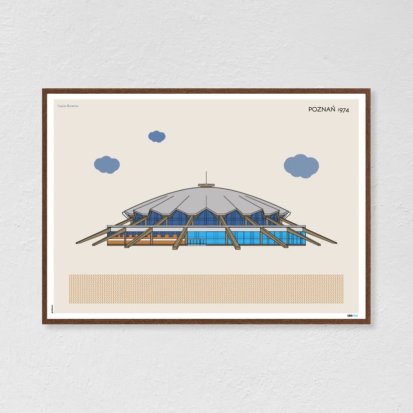 Plakat hala Arena / Poznań 70x50 cm, aut. K. Jasińska, GRA-FIKA