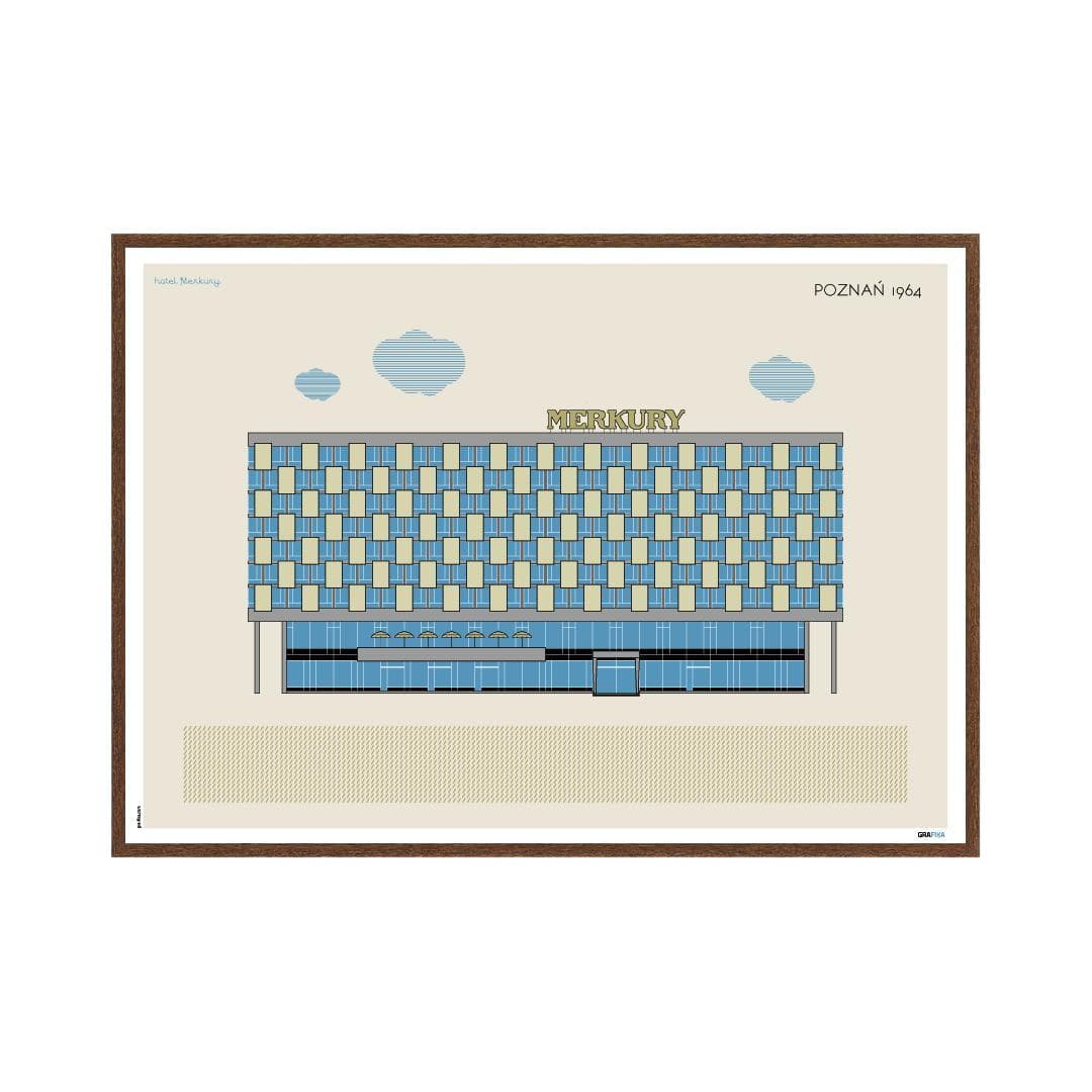 Plakat hotel Merkury / Poznań 70x50, aut. K. Jasińska, GRA-FIKA - 124305