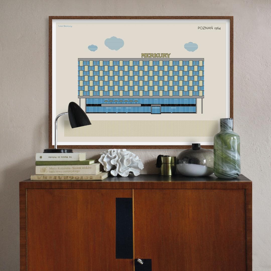 Plakat hotel Merkury / Poznań 70x50, aut. K. Jasińska, GRA-FIKA - 123616