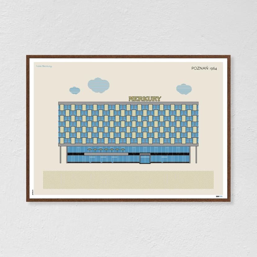 Plakat hotel Merkury / Poznań 70x50, aut. K. Jasińska, GRA-FIKA
