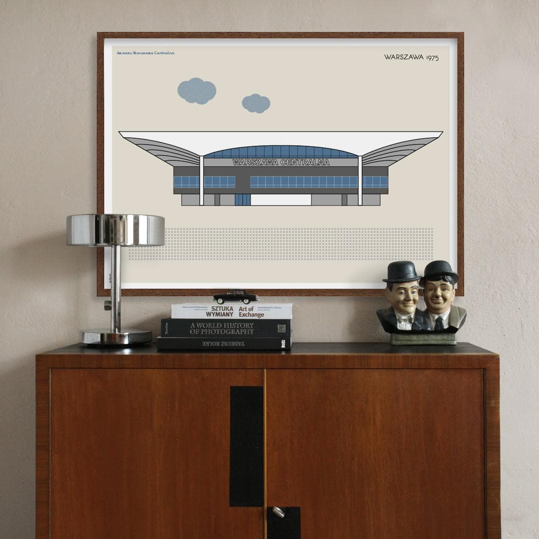 Plakat Dworzec Centralny / Warszawa 70x50 cm, aut. K. Jasińska, GRA-FIKA - 123608