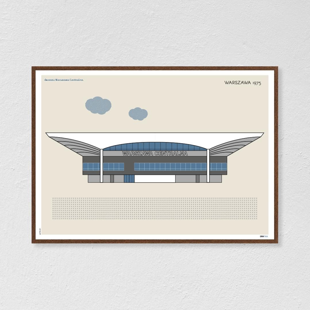 Plakat Dworzec Centralny / Warszawa 70x50 cm, aut. K. Jasińska, GRA-FIKA