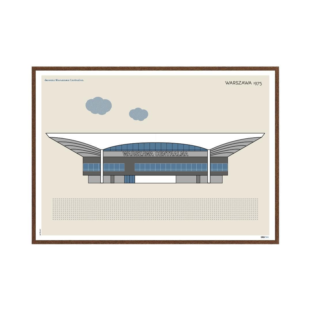 Plakat Dworzec Centralny / Warszawa 70x50 cm, aut. K. Jasińska, GRA-FIKA - 124301