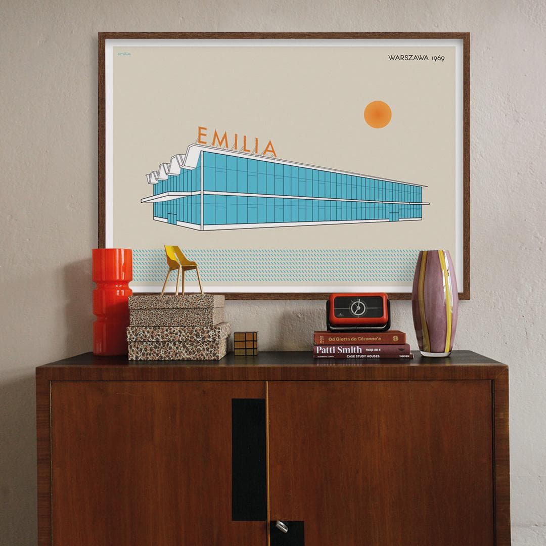 Plakat Emilia / Warszawa 70x50, aut. K. Jasińska, GRA-FIKA - 123650