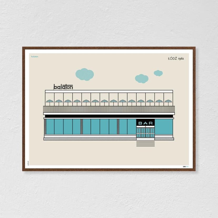 Plakat Balaton / Łódź 70x50 cm, aut. K. Jasińska, GRA-FIKA