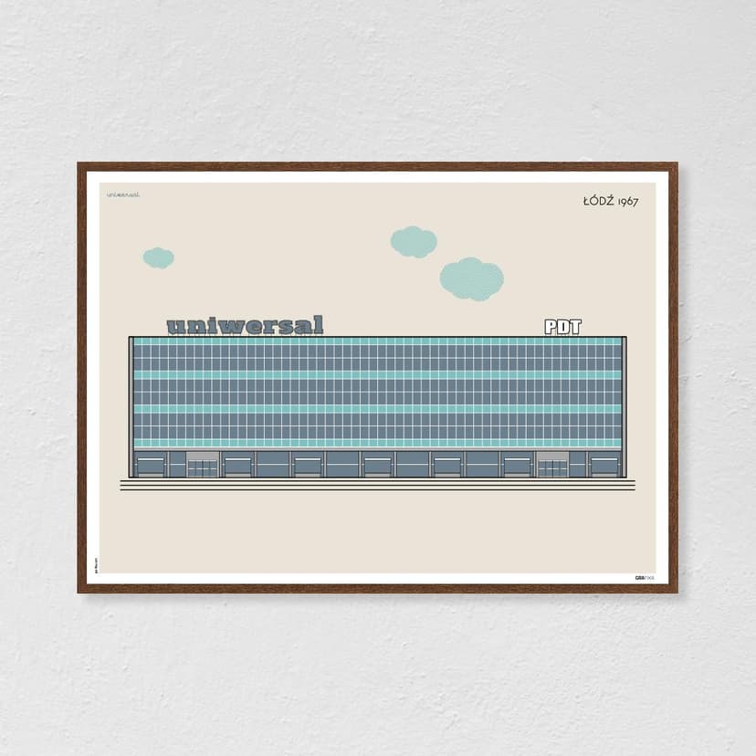 Plakat Uniwersal / Łódź 70x50 cm, aut. K. Jasińska, GRA-FIKA