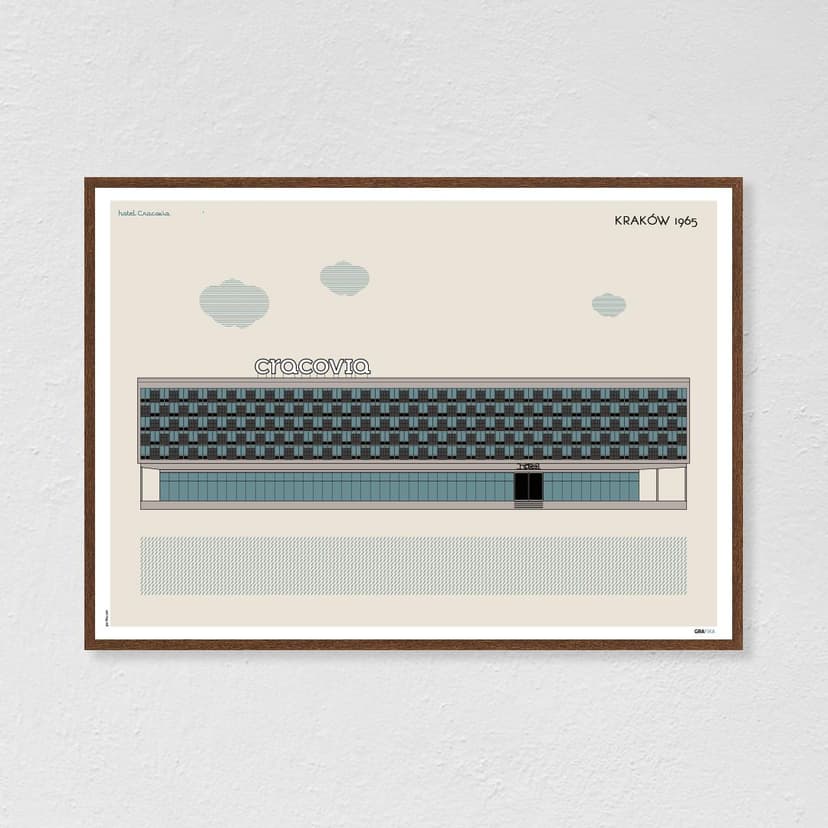 Plakat Hotel Cracovia / Kraków 70x50, aut. K. Jasińska, GRA-FIKA