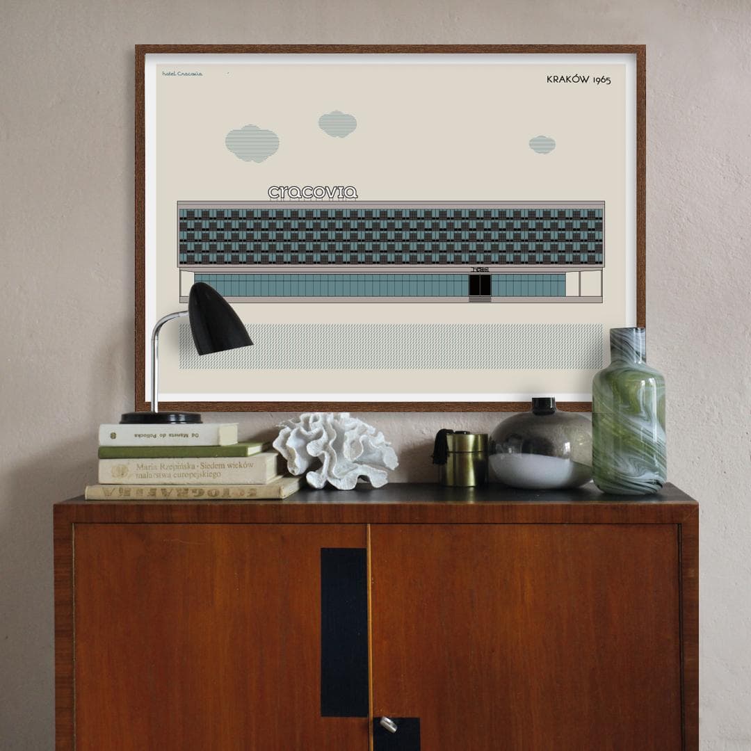 Plakat Hotel Cracovia / Kraków 70x50, aut. K. Jasińska, GRA-FIKA - 123680