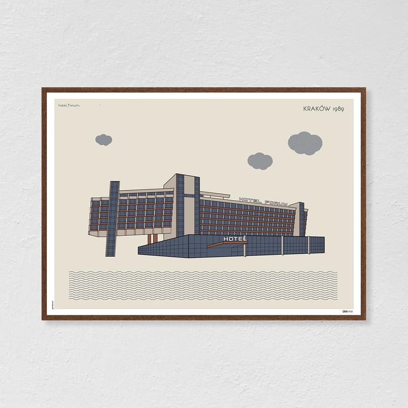 Plakat Hotel Forum / Kraków 70x50, aut. K. Jasińska, GRA-FIKA