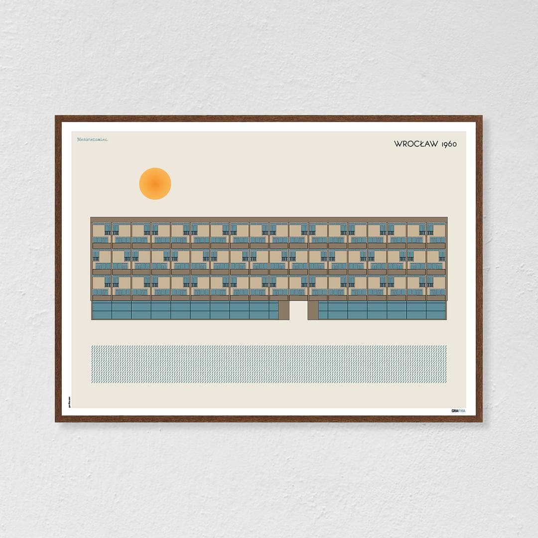 Plakat Mezonetowiec / Wrocław 70x50, aut. K. Jasińska, GRA-FIKA