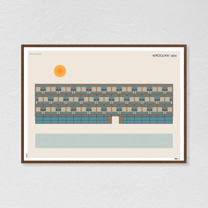 Plakat Mezonetowiec / Wrocław 70x50, aut. K. Jasińska, GRA-FIKA