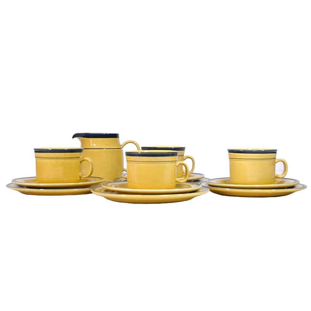 Żółty serwis stołowy, proj. A. Campi dla Laveno Richard Ginori, Włochy, lata 70. - WYMIARY