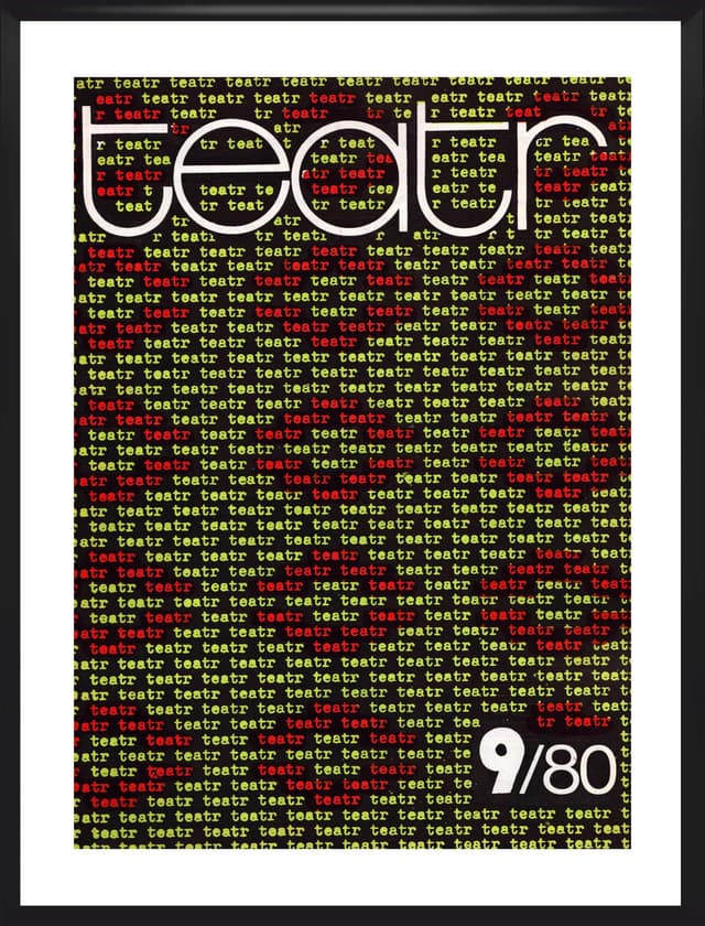 Plakat TEATR 9/80, czarny, Polska, lata 80. - WYMIARY