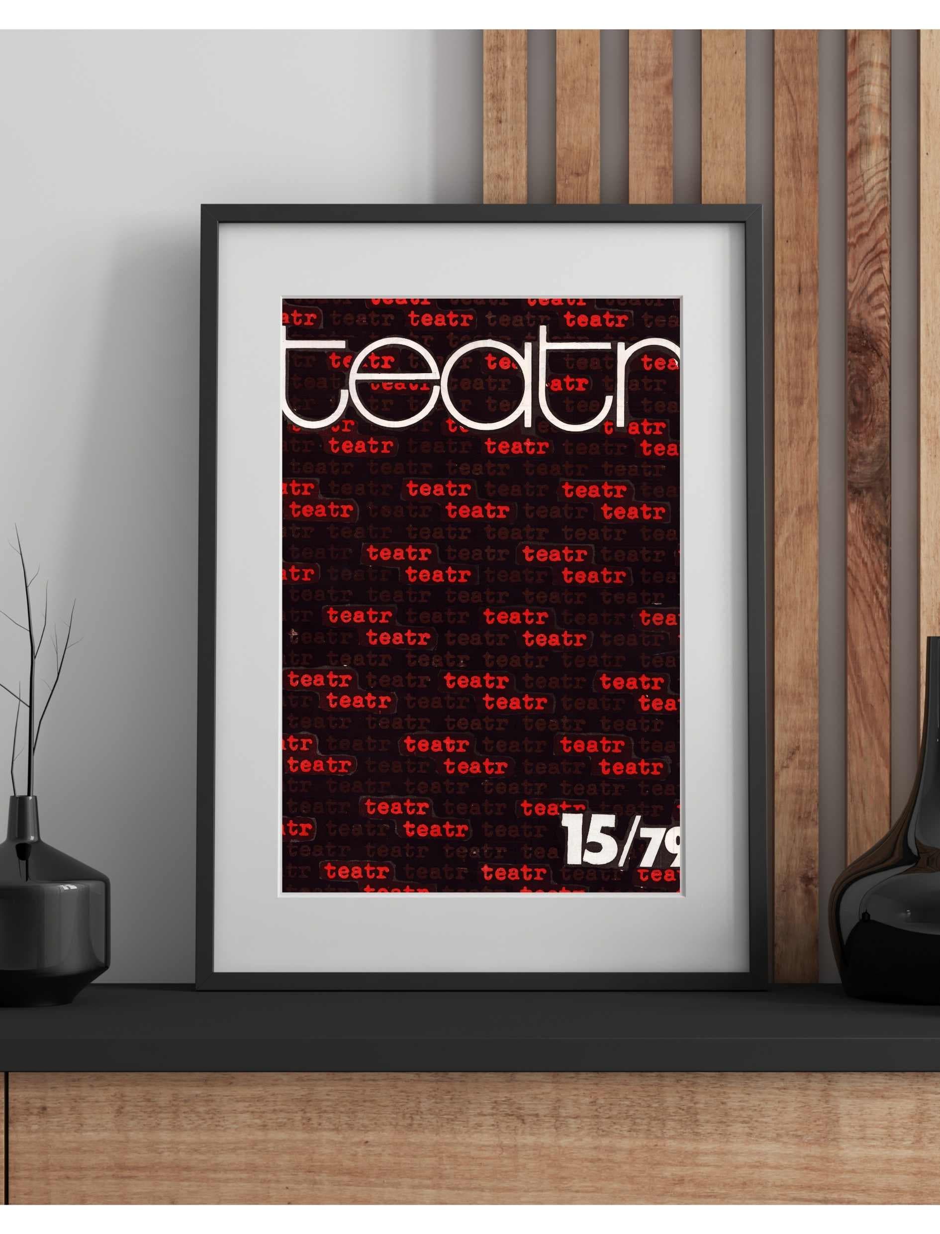 Okładka czasopisma TEATR 15/79, 30x40 cm, czarna rama, Polska, lata 70. - 123712