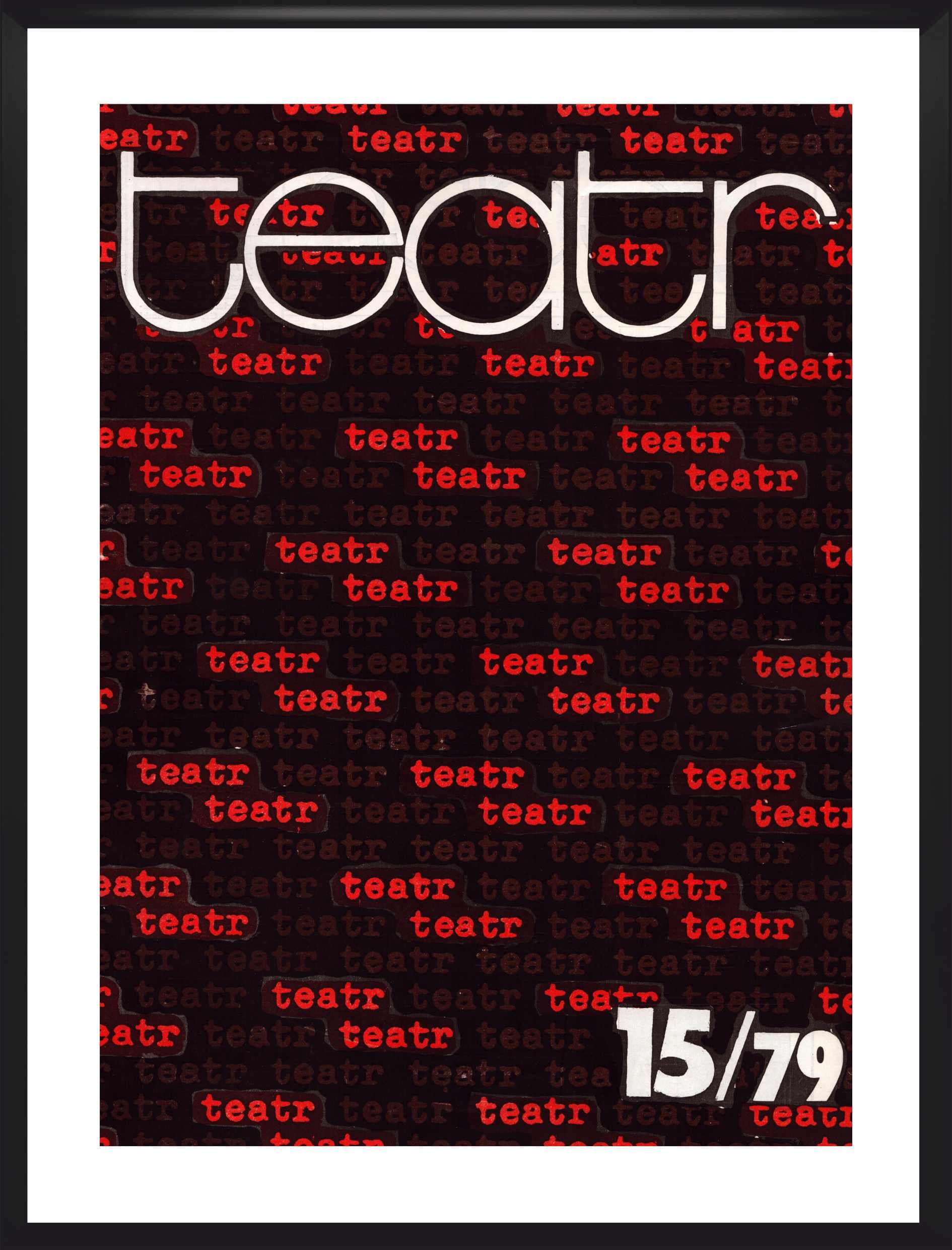 Okładka czasopisma TEATR 15/79, 30x40 cm, czarna rama, Polska, lata 70.