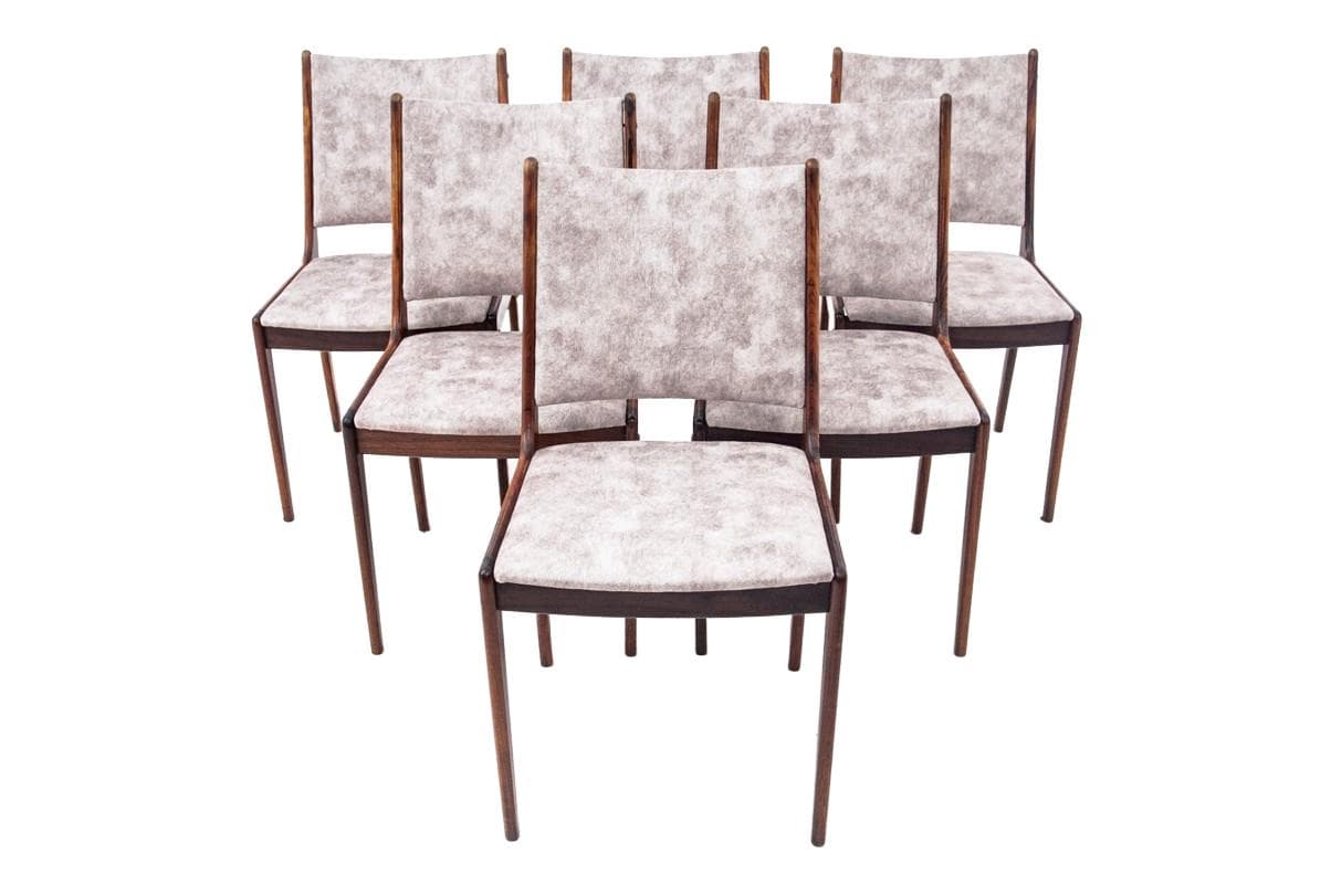 Teak Set of 6 Chairs, Uldum Mobelfabrik, Denmark, 1960s