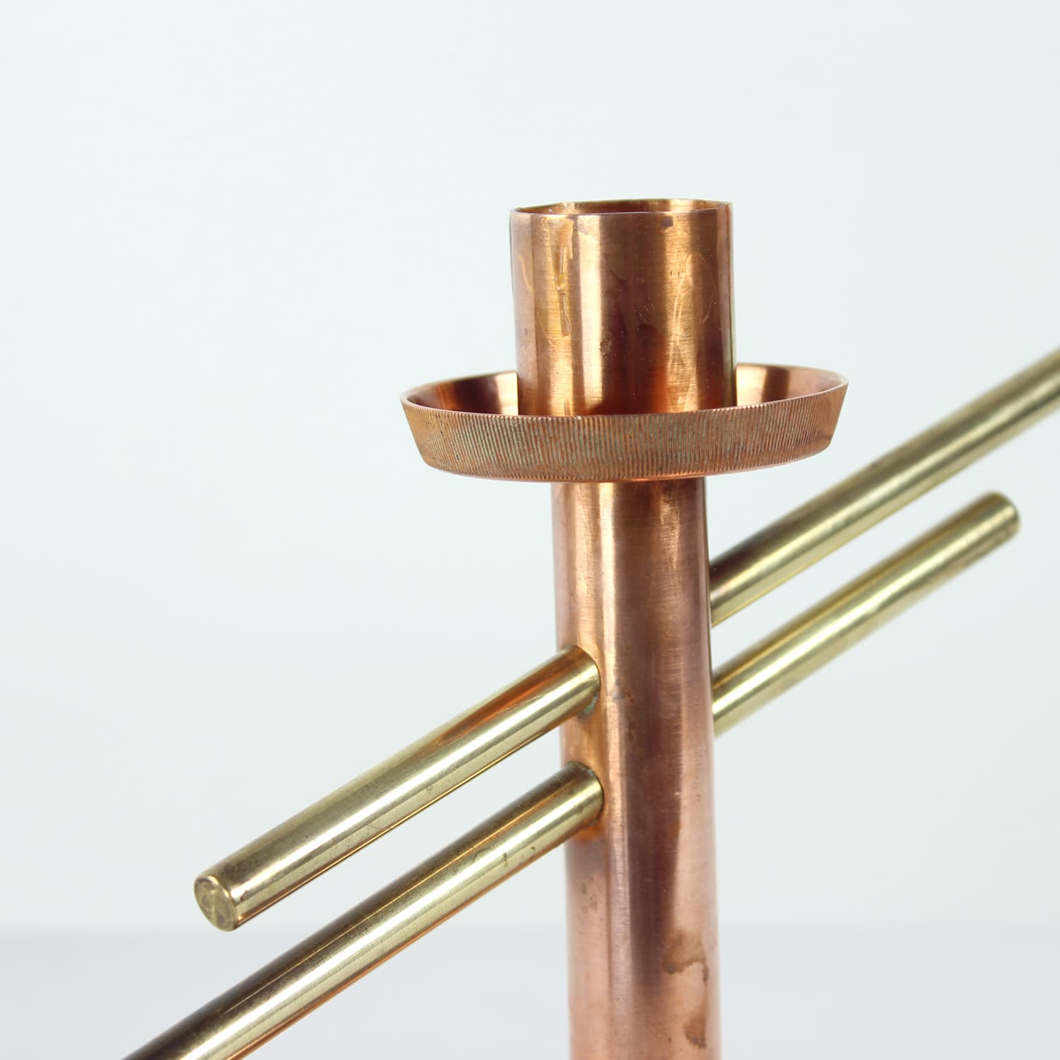 Świecznik, miedź mosiądz, Czechosłowacja, lata 70. - 123808