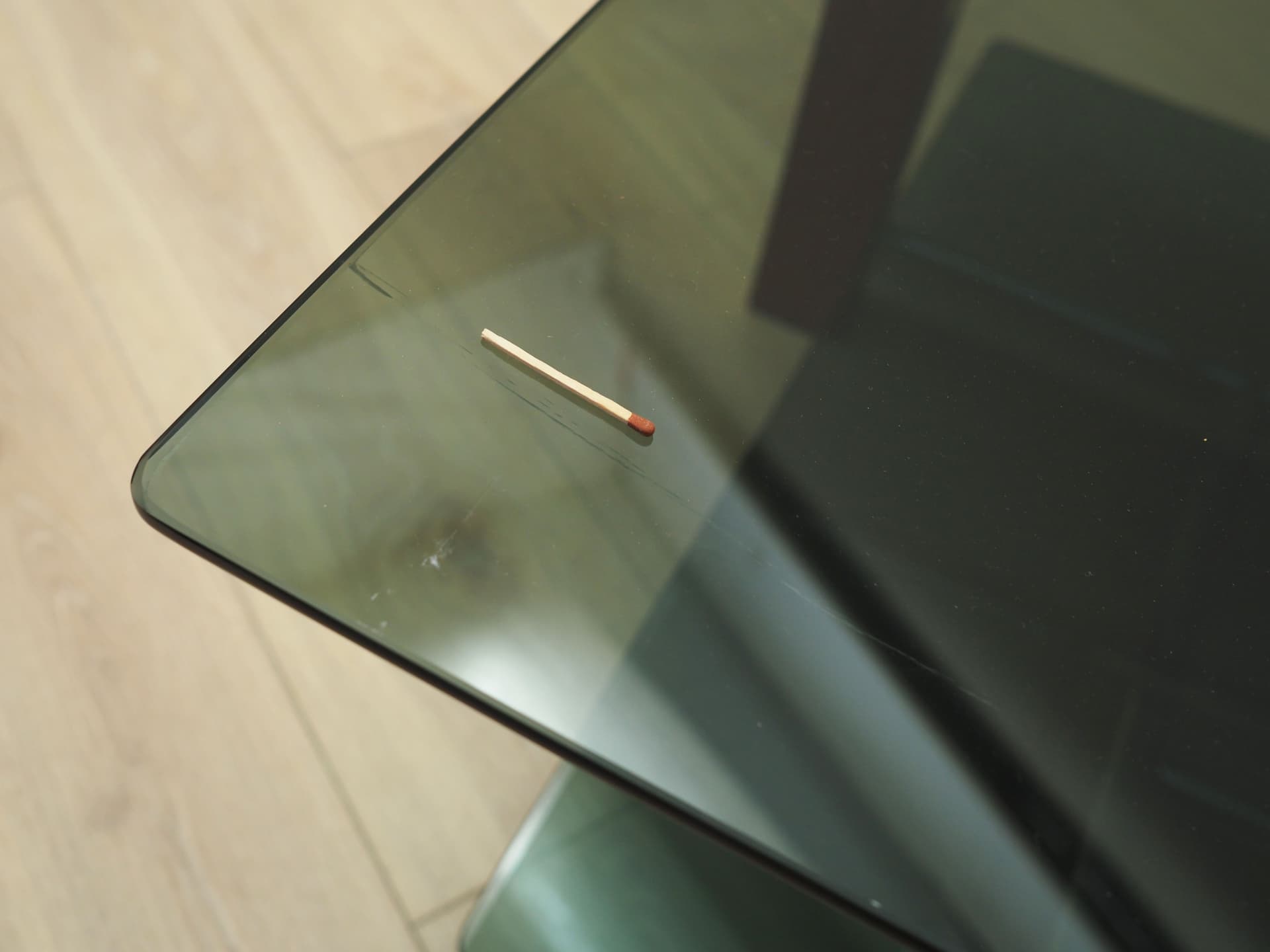 Coffee table, grey glass, rosewood, metal, Italy, 1970s. - 123862