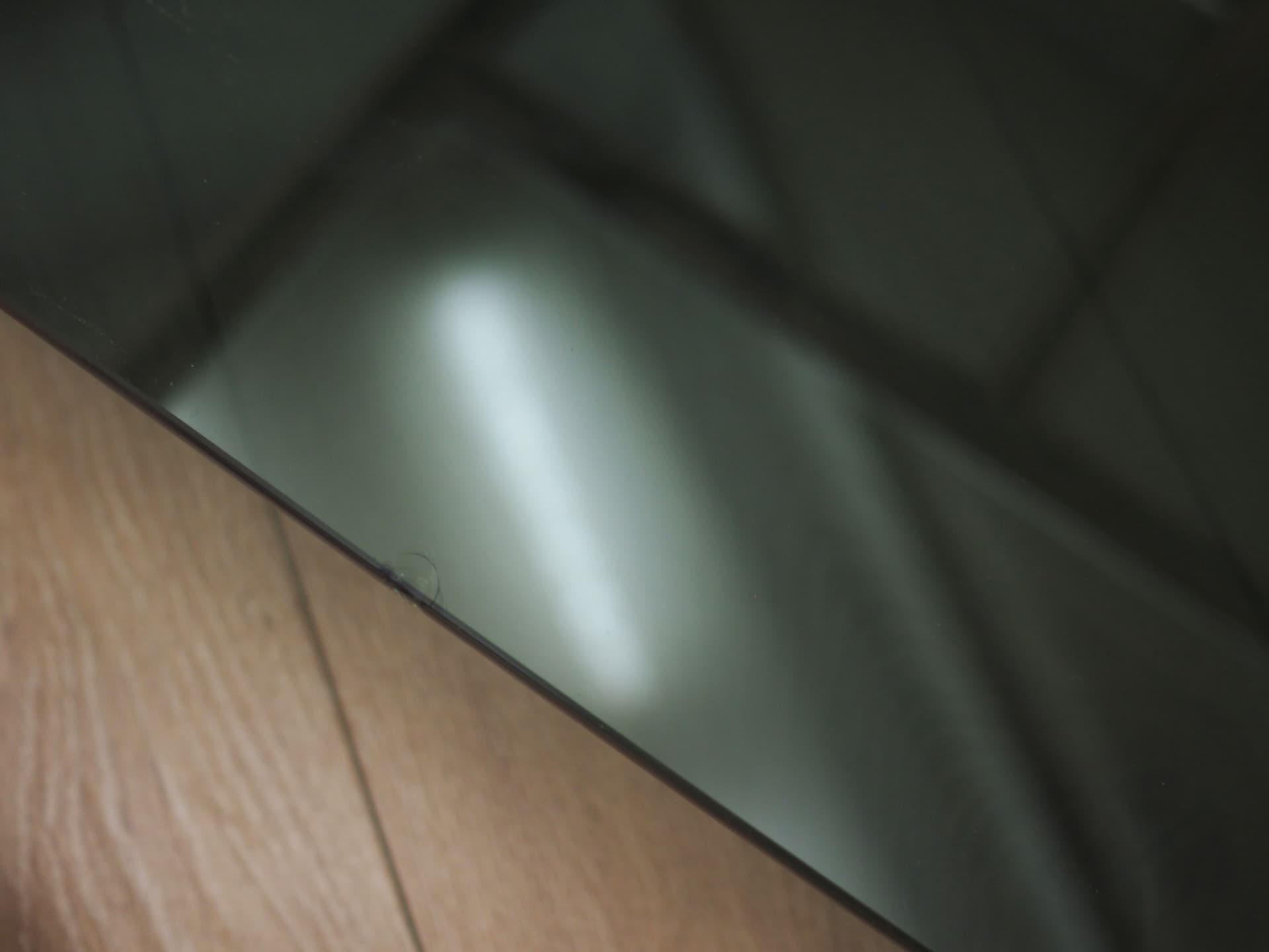 Coffee table, grey glass, rosewood, metal, Italy, 1970s. - 123870