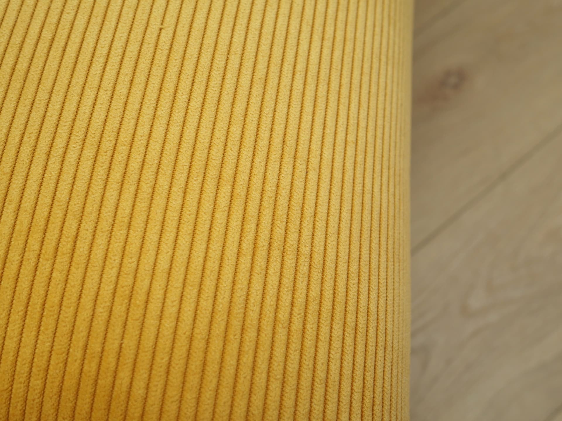 Armchair, yellow corduroy, black metal, Italy, 1970s. - 123883