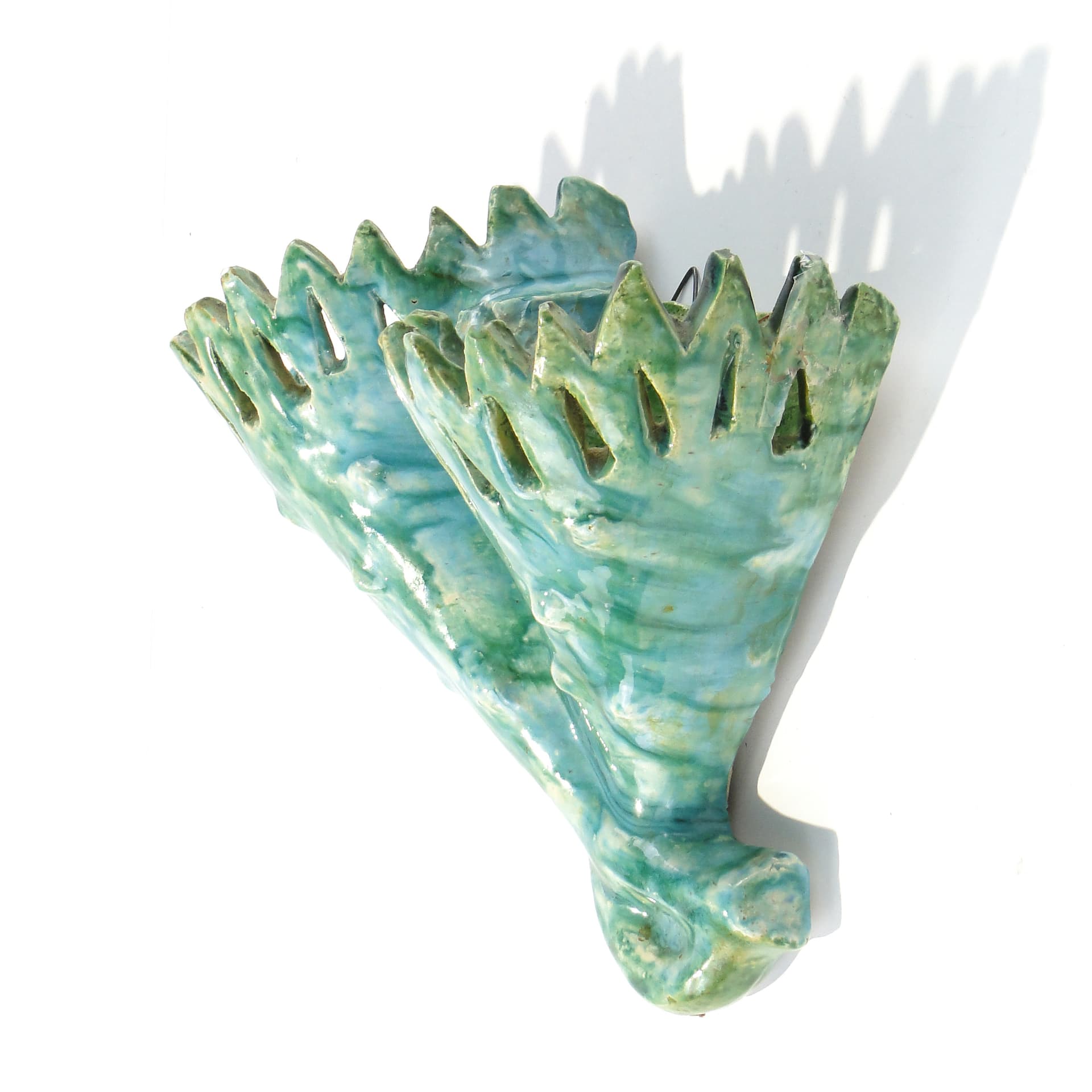 Kinkiet ceramiczny, kaktus, S i Z Flinowie, Kraków l.50-70