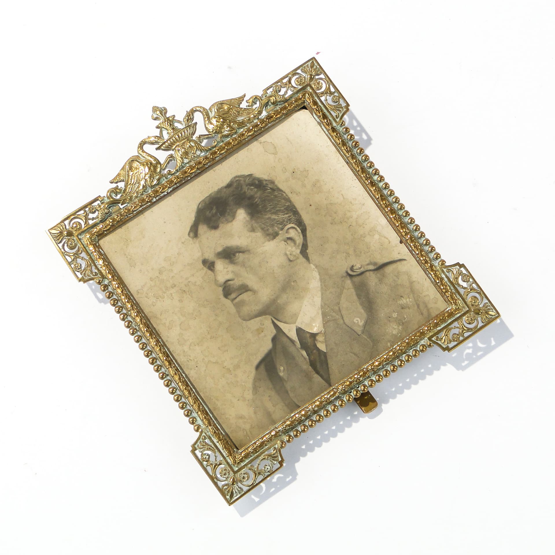 Ramka na zdjęcie z łabędziami, Francja ok 1880 r. - 124003