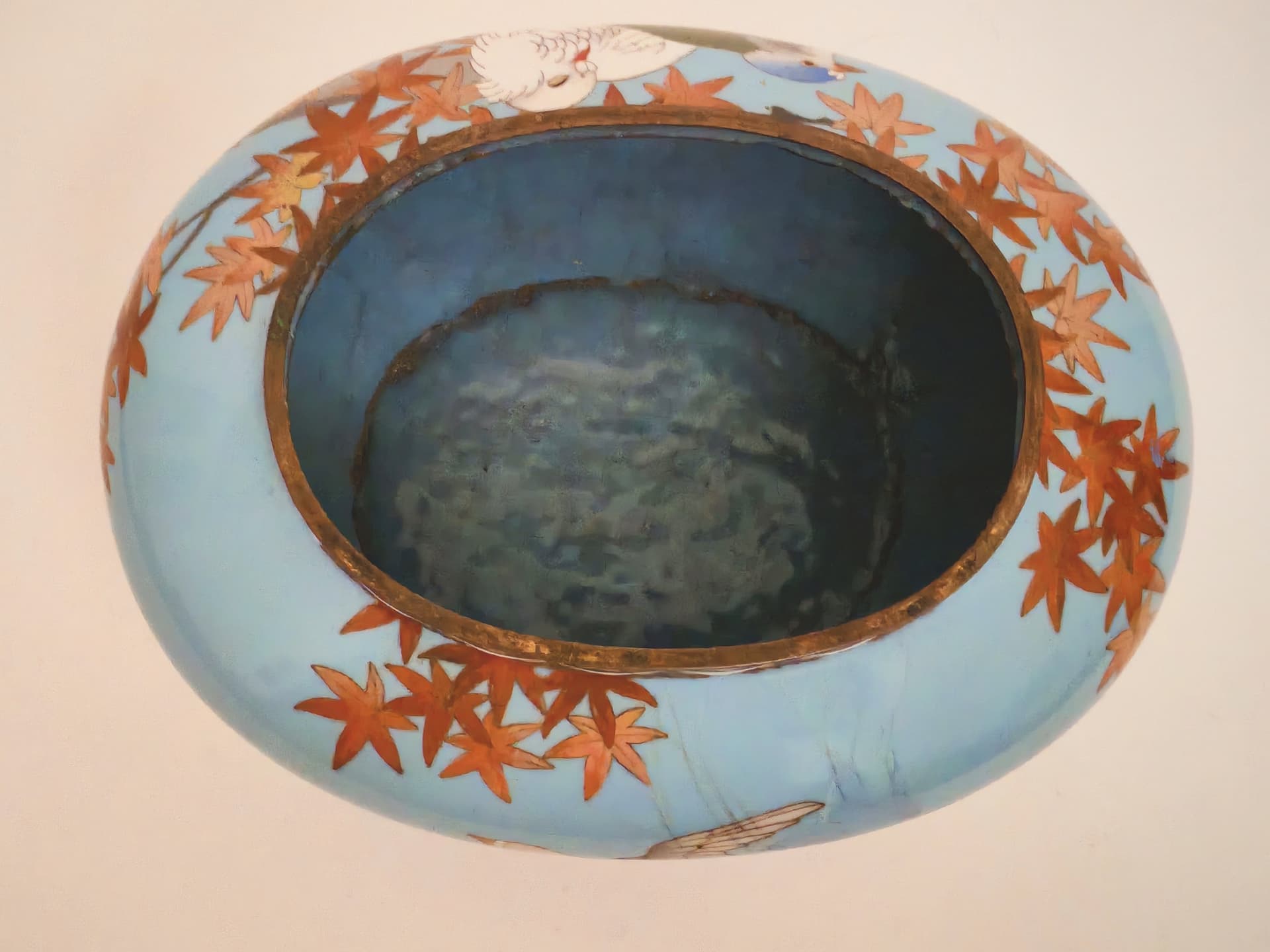 Żardiniera, emalia błękitna, mosiądz, Japonia, XIX w. - 124117