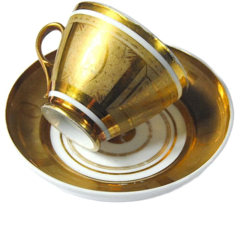 Złocona filiżanka porcelanowa Empire, Francja, lata 40. XIX w. - 8403