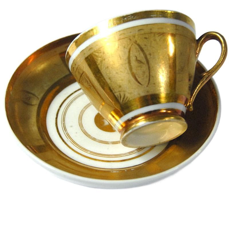 Złocona filiżanka porcelanowa Empire, Francja, lata 40. XIX w. - 8400