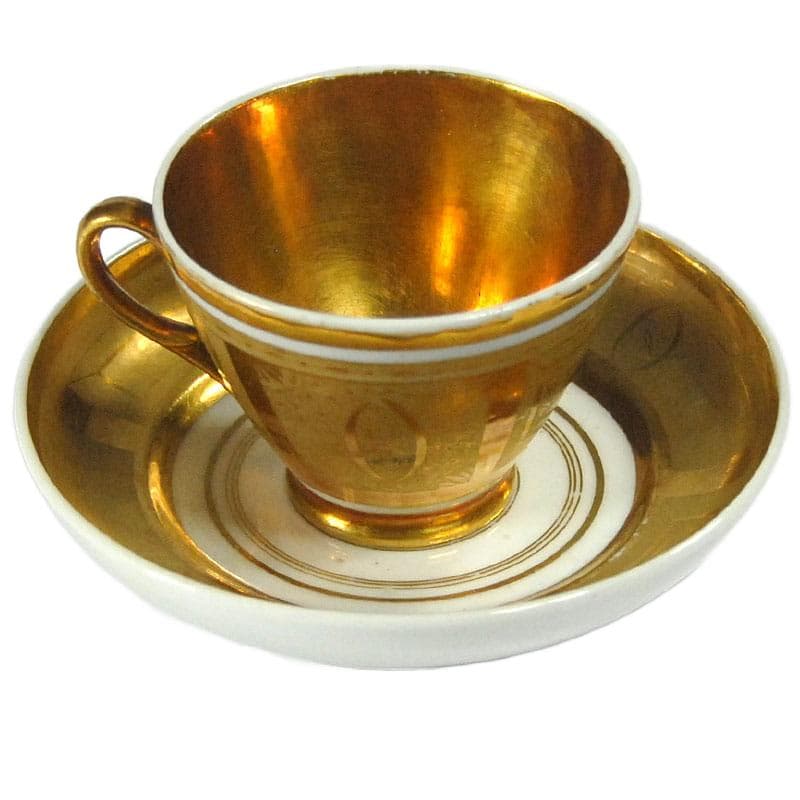 Złocona filiżanka porcelanowa Empire, Francja, lata 40. XIX w. - 8399