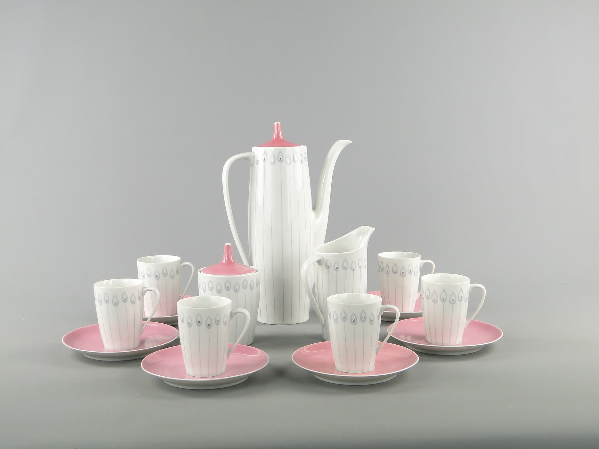 Serwis kawowy 'Goplana',  tulipany, Ćmielów l. 60 W. Potacki - 124928