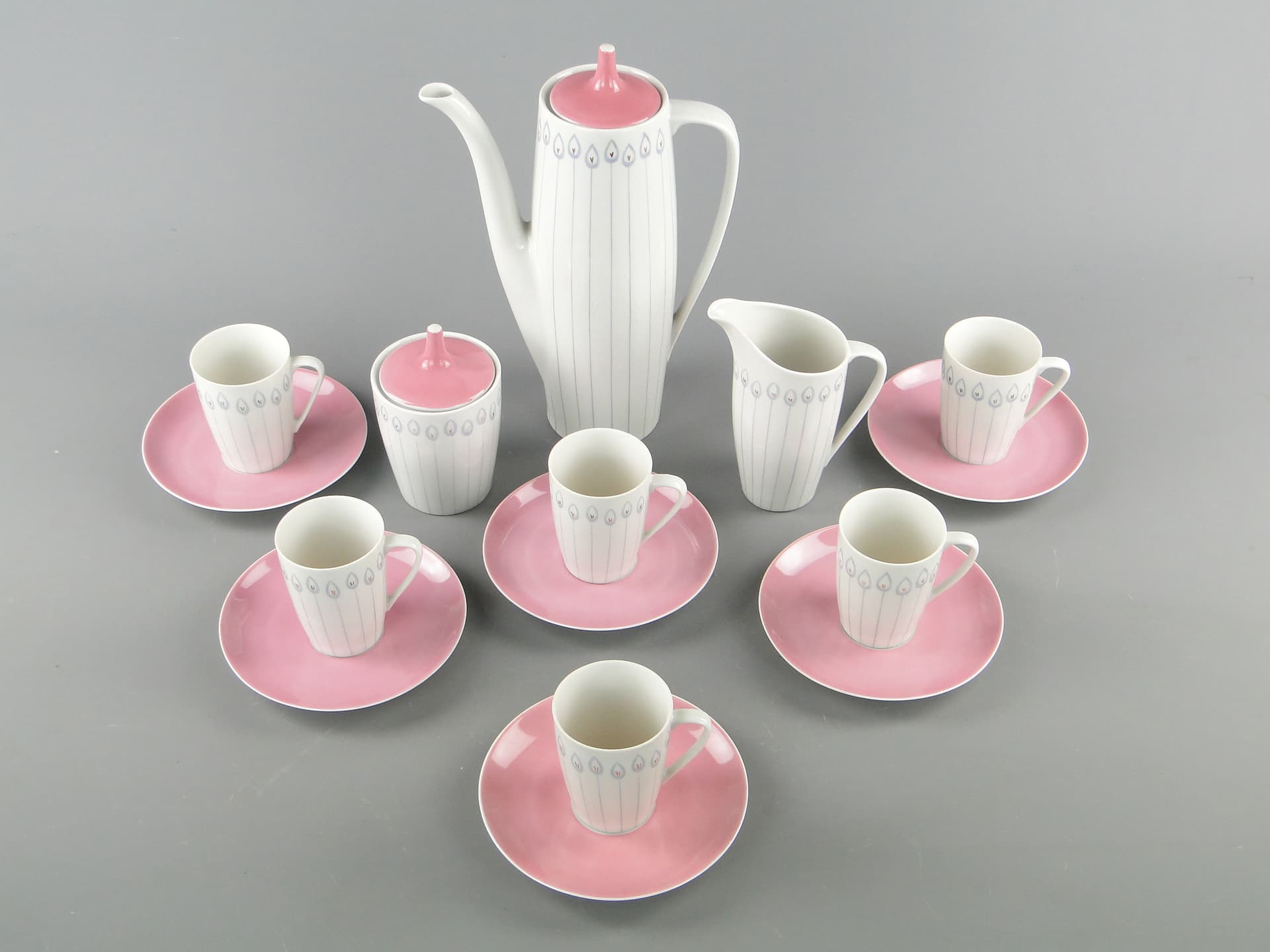 Serwis kawowy 'Goplana',  tulipany, Ćmielów l. 60 W. Potacki - 124919