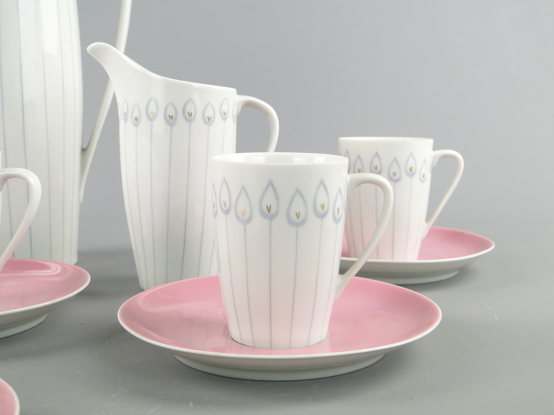 Serwis kawowy 'Goplana',  tulipany, Ćmielów l. 60 W. Potacki - 124921