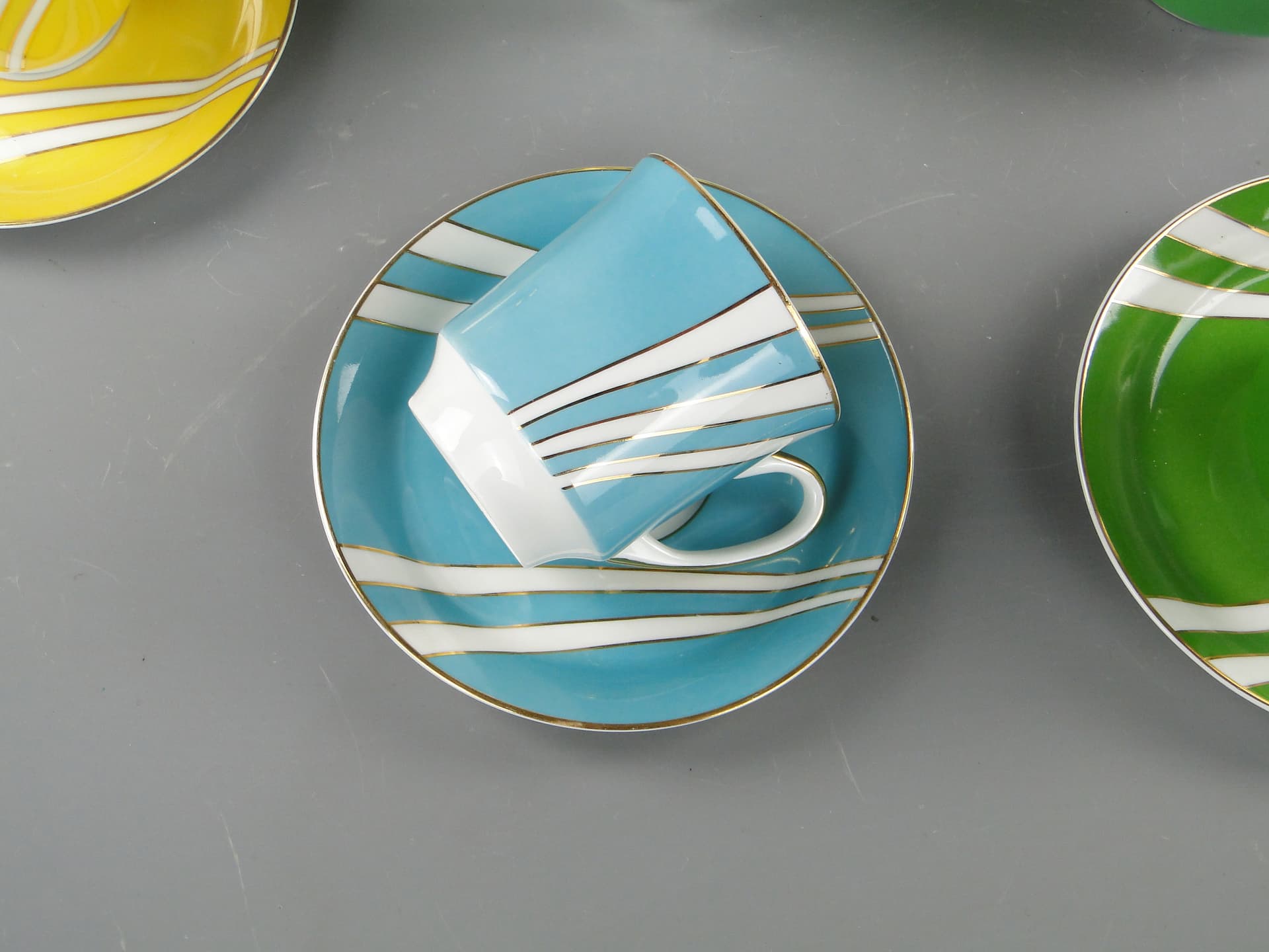 Pastelowy serwis kawowy 'June', Ćmielów l. 60 W. Potacki - 124962