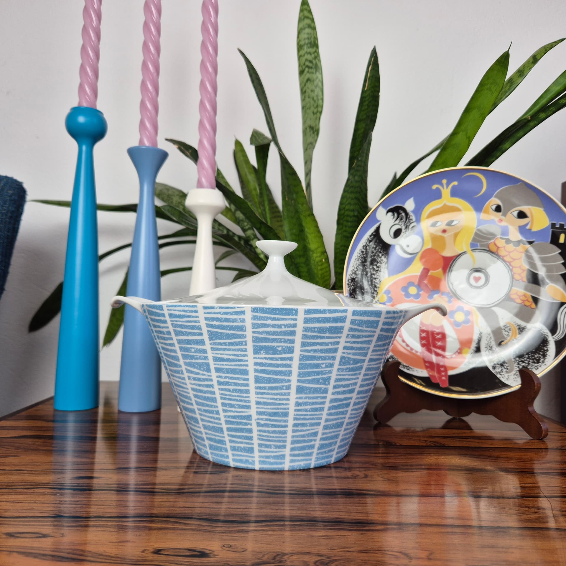 Waza Schönwald 511, biała, porcelana, proj. H. Löffelhardt, Niemcy, lata 50. - 125080