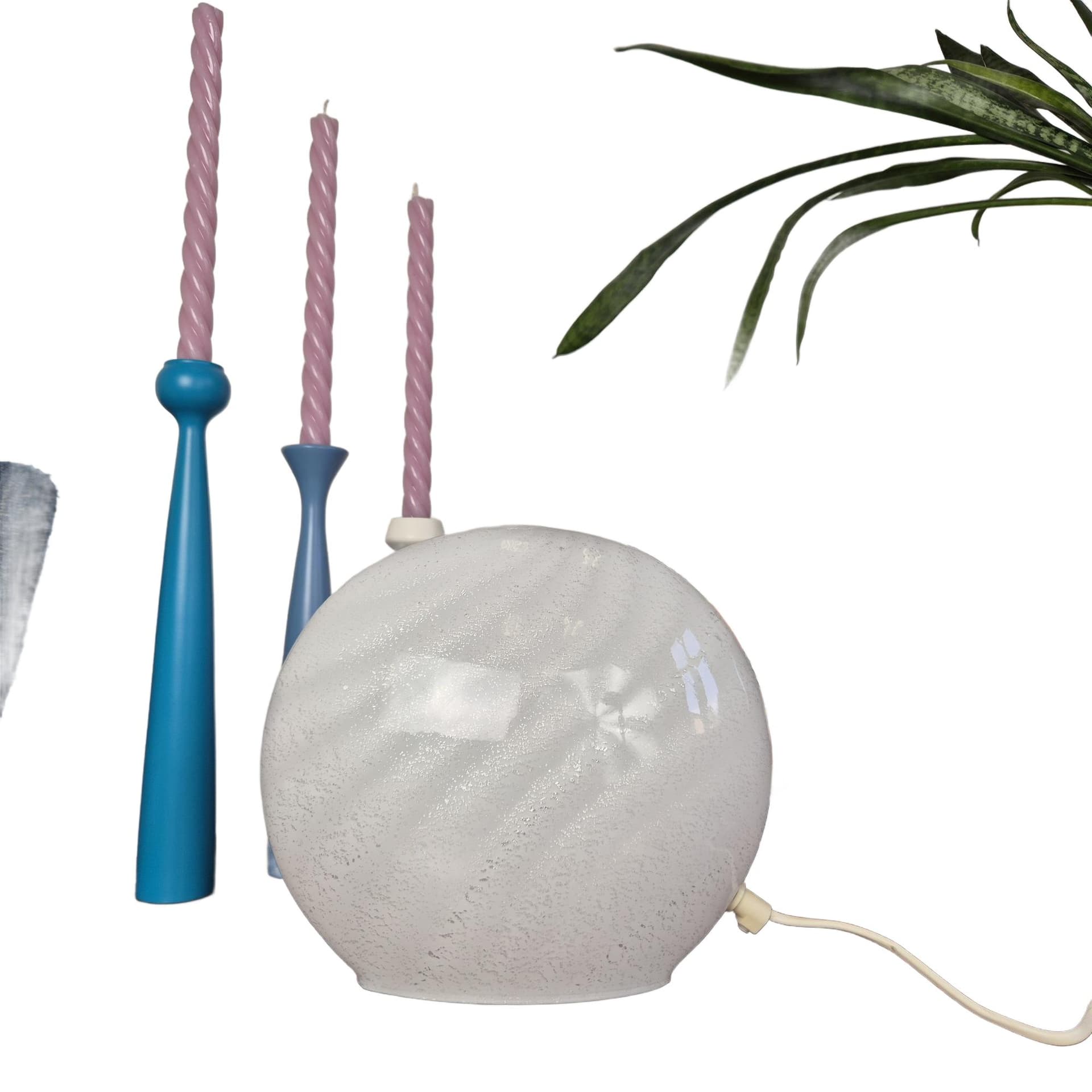 Lampa stołowa Murano, mlecznobiały, szkło, Włochy, lata 70. - 146968