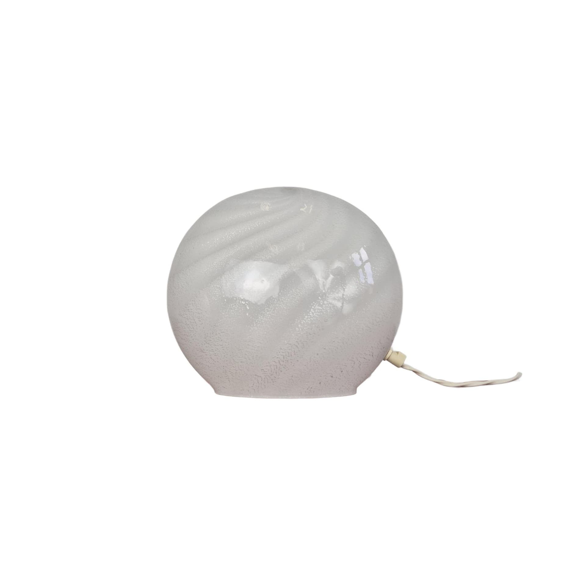 Lampa stołowa Murano, mlecznobiały, szkło, Włochy, lata 70.