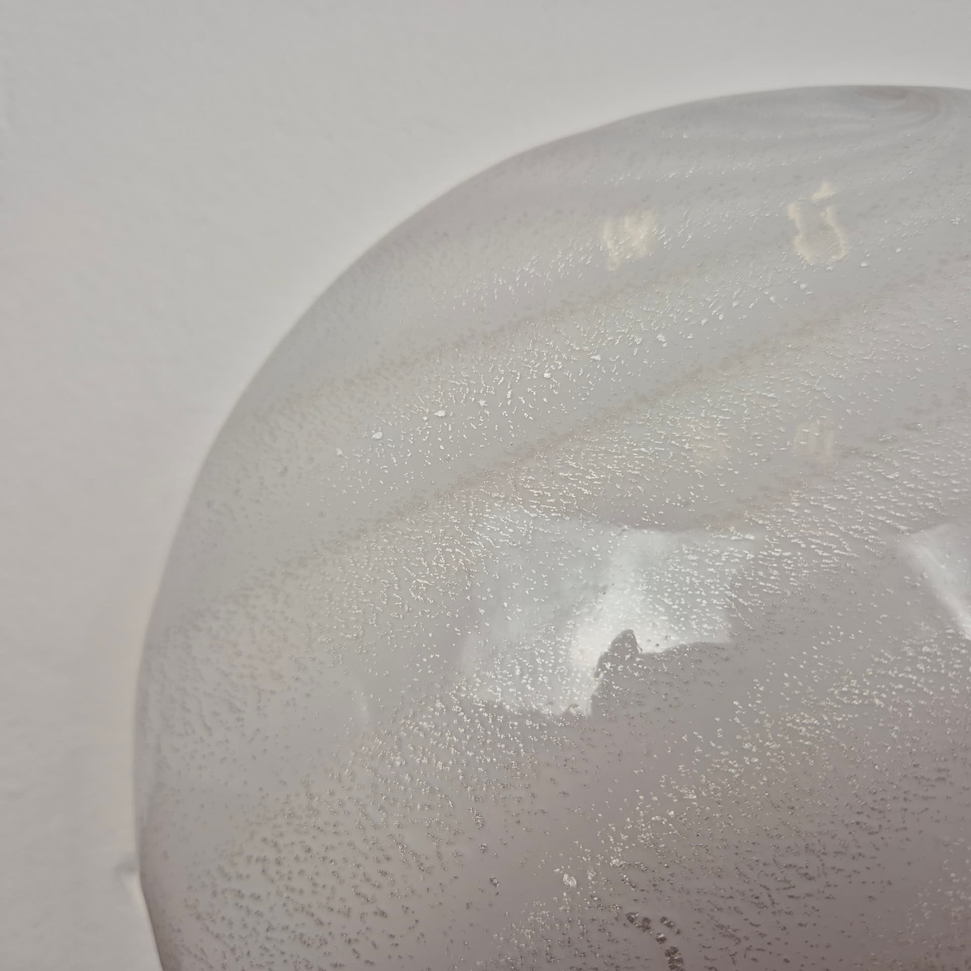 Lampa stołowa Murano, mlecznobiały, szkło, Włochy, lata 70. - 125149