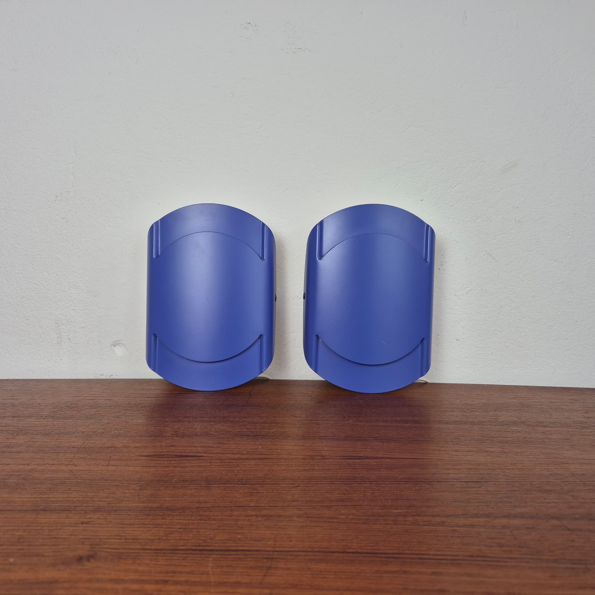 Para kinkietów 3050, niebieski, metal, Lyfa, Dania, lata 70. - 125176