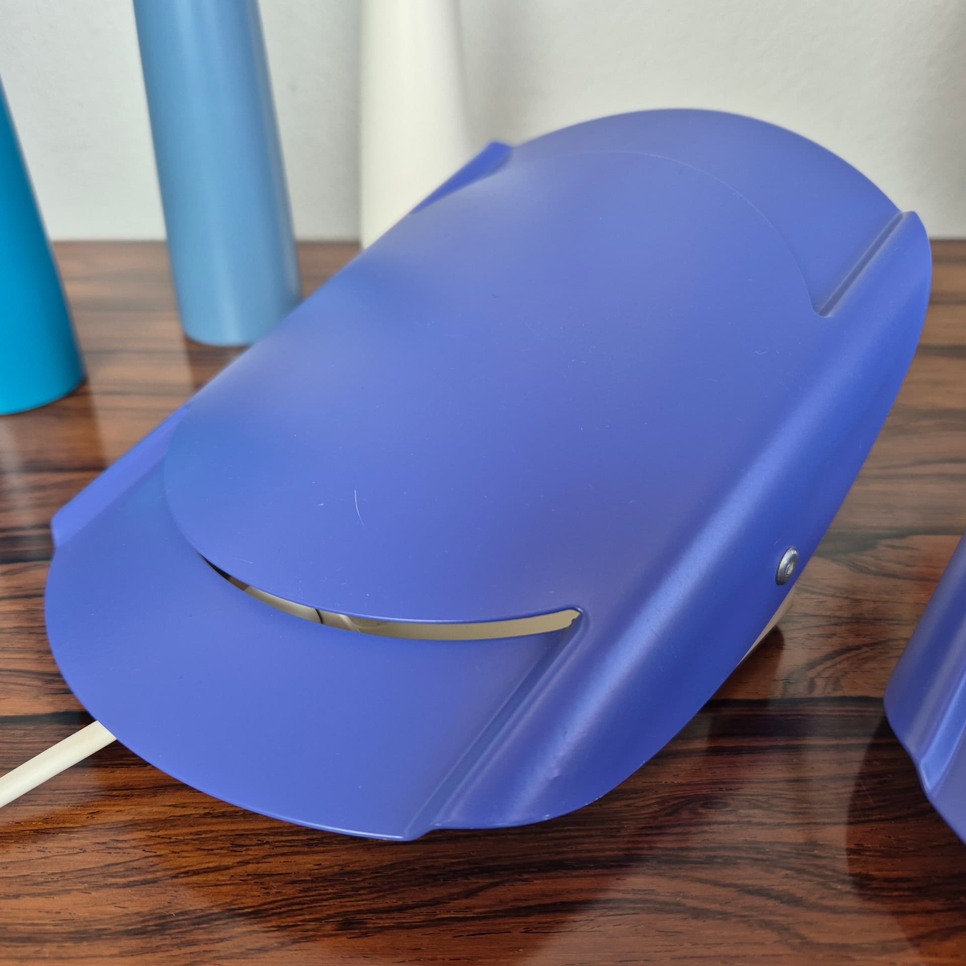 Para kinkietów 3050, niebieski, metal, Lyfa, Dania, lata 70. - 125180