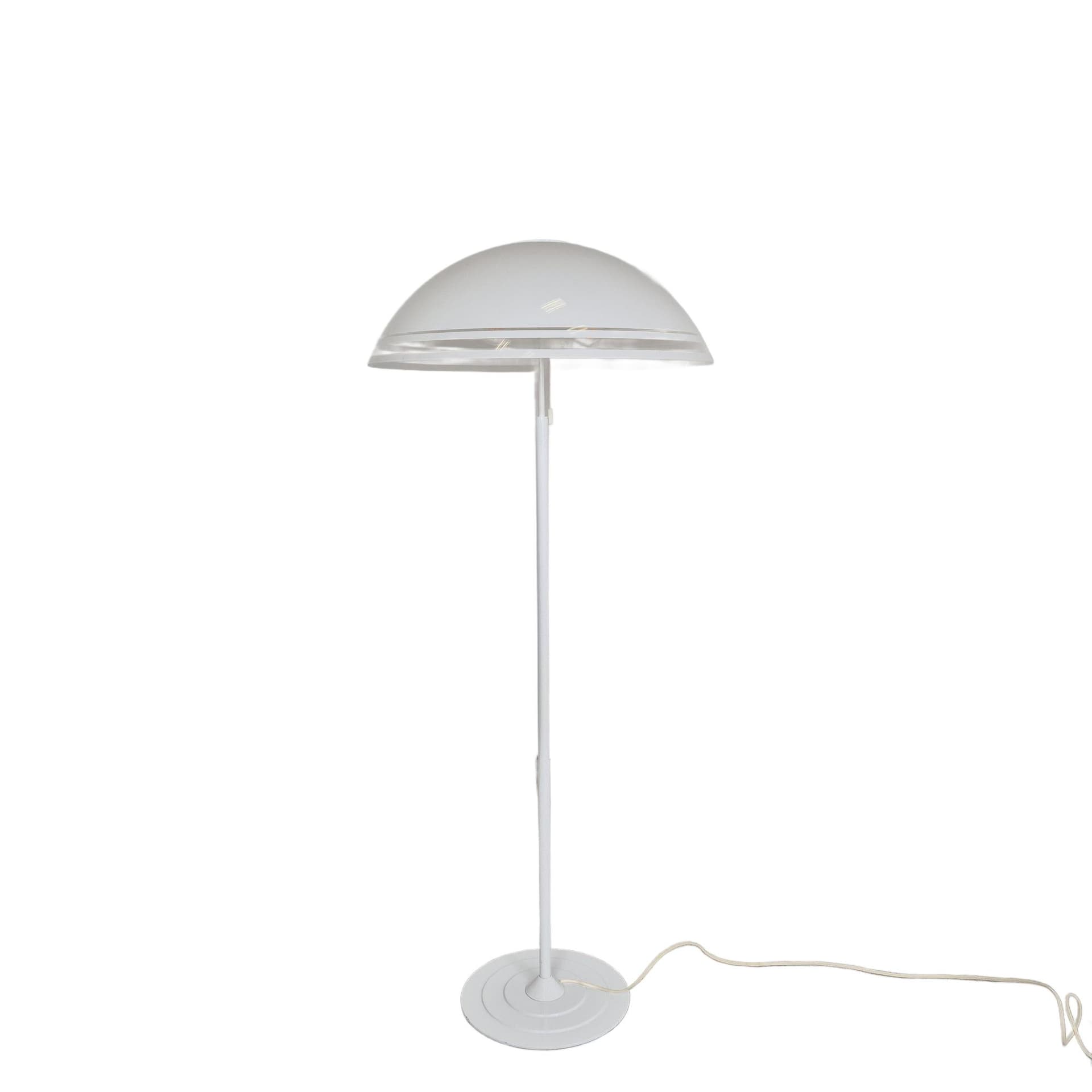 Lampa podłogowa Space Age, akryl biały, metal biały, Niemcy, lata 70.