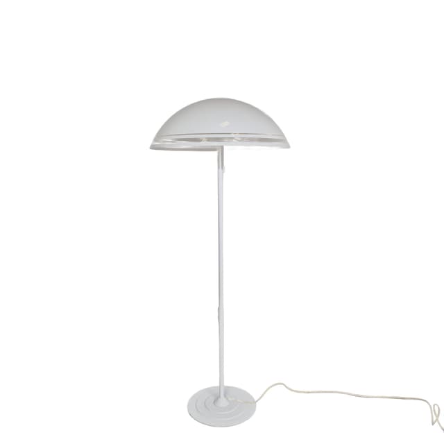 Lampa podłogowa Space Age, akryl biały, metal biały, Niemcy, lata 70. - WYMIARY