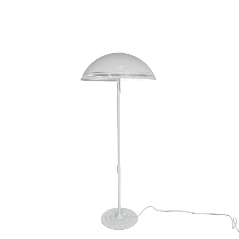 Lampa podłogowa Space Age, akryl biały, metal biały, Niemcy, lata 70.