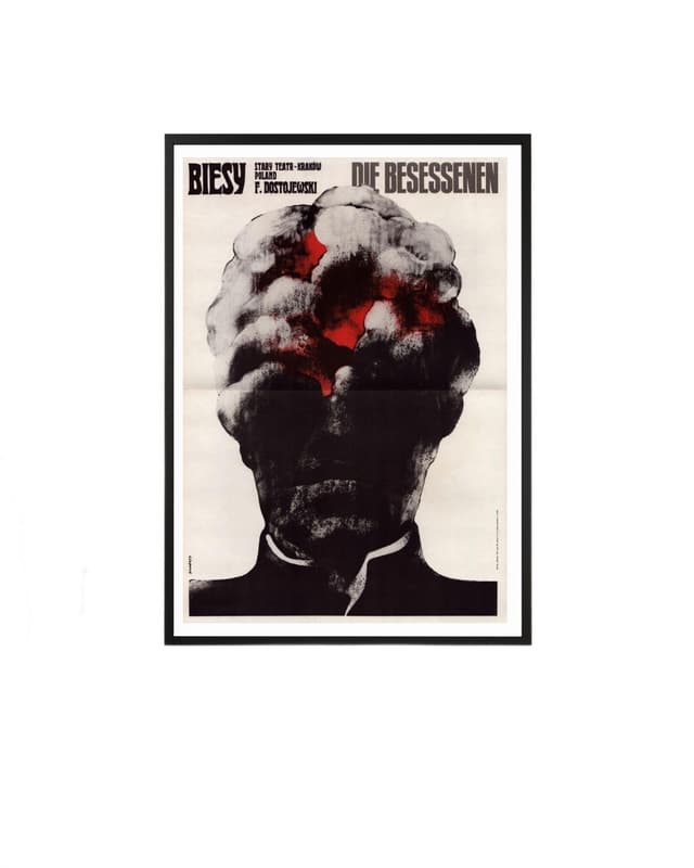 Plakat Biesy 40x28 cm, multikolor, papier, aut. W. Świerzy, Polska, lata 70. - WYMIARY