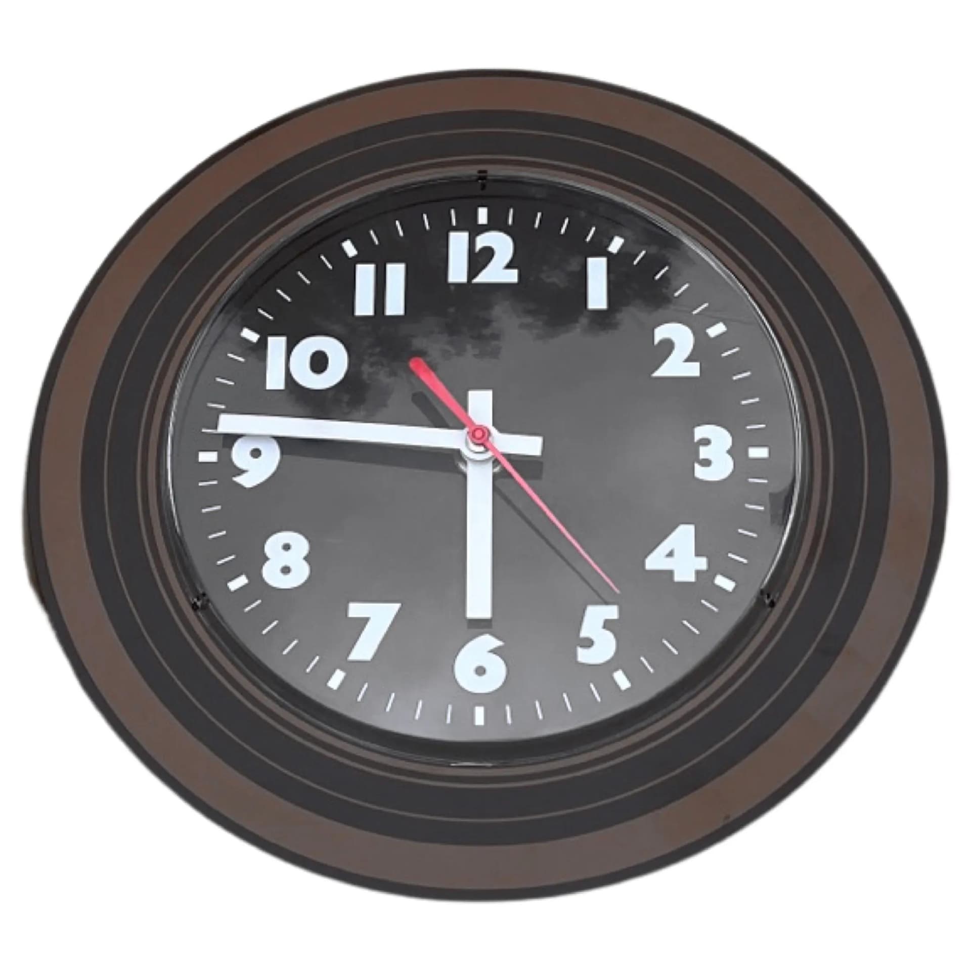 Zegar ścienny Opart Weimar, brązowy czarny biały, tworzywo sztuczne, Niemcy, lata 70. - 126385